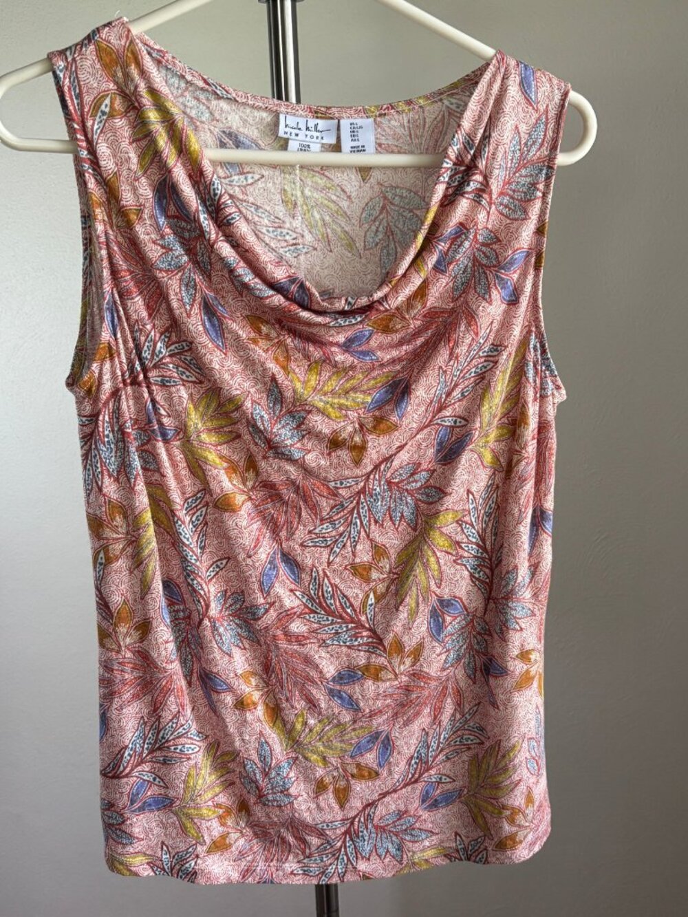 Nicole Miller Sleeveless Linen Blouse Size Large